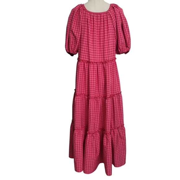 ZOCO EXCLUSIVE  Daymaker Dress Pink Gingham Maxi Dress Size S - Picture 10 of 14